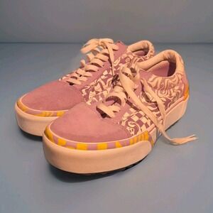 Vans Old Skool Stacked Wavy Daze‎ Lilac Platform Sneakers Womens Size 9
